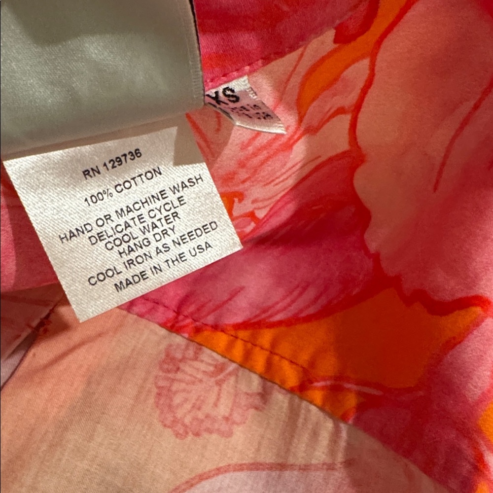 Finley - Women’s Alex Long Midi Shirt Dress Orange & Pink Floral - Size: XS - Picture 9 of 9